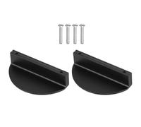 Abaodam Tirador de Armario de Aluminio Espacial Negro Semicircular 2 Piezas, Media Luna, 64mm, para Puerta Interior y Librería Color Aleatorio