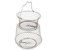 Abaodam Trampa para Pesca Plegable de Alambre de Acero 25 Cm, Red Jaula Multiuso para Camarones, Cangrejos y Peces, Herramienta Portátil para Pesca al Aire Libre