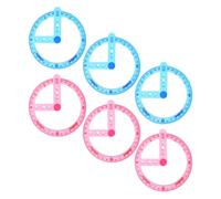 Abaodam Transportador de 360 Grados de Plástico Multifunción, 6 Unidades (3 Azul 3 Rosa), Brazo Oscilante para Dibujo Técnico, Medición de Ángulos y Uso Escolar