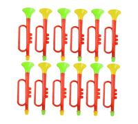 Abaodam Trompeta de Plástico para 12 Piezas, Cuerno de Utilería Color Aleatorio, Juguete Musical Pequeño para Fiestas y Animación Infantil