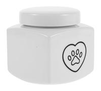 Abaodam Urna de Cerámica para Cenizas de Mascotas 500 Ml Diseño de Huellas de Patas en Forma de Corazón, Caja Conmemorativa para Perros y Gatos, Recipiente Funerario de Color Claro