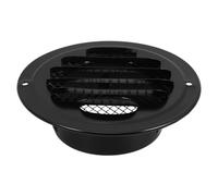Abaodam Ventana de Escape Redonda para Aires Acondicionados Acero Inoxidable con Pintura Negra Ventilación de Techo y Muro Diseño Plano Control de Flujo de Aire