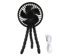 Abaodam Ventilador de Exterior para Cochecito Recargable Ajuste de Viento de Tres Velocidades y Soporte Trípode Flexible para Verano y Escritorio