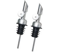 Abaodam Vertedor de Aceite para Botella de Acero Inoxidable 2 Piezas con Tapa Metálica Antigravedad, Dispensador para Botellas de Vino y Aceite de Oliva, Práctico para Cocina, Bar