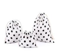 Abaría 3 Unidades Bolsa de algodón con Cuerdas, Pequeña Saco Bolsas, Bolsa Inserto Organizador