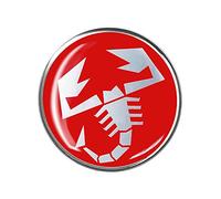 Abarth 4R Quattroerre.it 21540 Pegatina 3D Oficial, Escorpión Rojo, Diámetro 50 mm