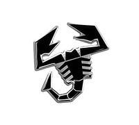 Abarth 4R Quattroerre.it 21541 Pegatina 3D Oficial Escorpiones Negro, 65 mm