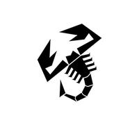 Abarth 4R Quattroerre.it 21580 Adhesivo Oficial Escorpión, Negro, 120 mm