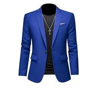 ABARTY Blazer para Hombre Chaqueta Blazer Casual Slim Fit Blazer con Un Botón Chaquetas De Traje Ligeras Abrigo Deportivo Informal Traje De Negocios Formal Blazers Esmoquin De Boda Azul Real XXL