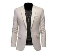 ABARTY Blazer para Hombre Chaqueta Blazer Informal Slim Fit Blazer con Un Botón Chaquetas De Traje Ligeras Abrigo Deportivo Informal Traje De Negocios Formal Blazers Esmoquin De Boda Caqui S