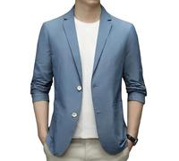 ABARTY Blazer para Hombre Chaqueta De Traje De Ajuste Regular Tela De Seda De Hielo Chaqueta Ligera De Verano Abrigo Deportivo Informal De Negocios Chaquetas De Traje De Dos Botones Traje De Vestir
