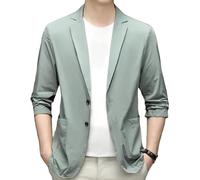 ABARTY Blazer para Hombre Chaqueta De Traje De Ajuste Regular Tela De Seda De Hielo Chaqueta Ligera De Verano Abrigo Deportivo Informal De Negocios Chaquetas De Traje De Dos Botones Traje De Vestir
