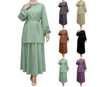 Abaya Mujer Abaya Mujer Musulmana Ropa Burka Islam Ropa de Oración Islámica Abayas Árabe Ropa Caftán Ramadán Hijab Vestido Robe Dubai Afgano Vestido de Oración Oriente Medio