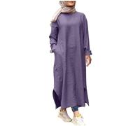 Abaya Mujer Ropa de Oración para Mujeres Vestidos Musulmanes Vestido de Oración Abaya Vestido Ramadán Ropa Islámica Namaz Elbisesi Kadin Ropa Árabe Hijab Vestido Caftán, morado, L