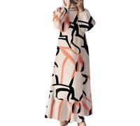 Abaya - Vestido musulmán de manga larga para mujer, estilo informal, caftán, ropa de oración, moda islámica, elegante, manga larga, Abaya, beige, XL