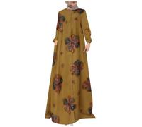 Abaya - Vestidos musulmanes para mujer, estilo retro, cuello en V, ropa de oración para mujer, caftán, Dubai, ramadán, Oriente Medio, étnico, árabe saudita, bata afgana, ropa islámica árabe, 06
