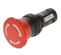 ABB ce4t-10r-02 Push Button Switch, 30 mm, Twist liberación, 2 NC, rojo