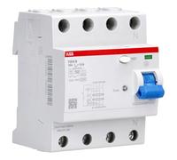 ABB F204 B-25/0.3 FI - Disyuntor RCD de 4 pines, 25 A, 300 mA, 10 kA, 4TE, para sistemas fotovoltaicos e inversores de frecuencia 2CSF204568R3250