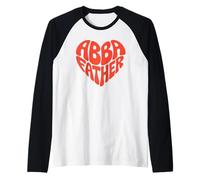 Abba Father - Tipografía de fe Cristiana en Forma de corazón Camiseta Manga Raglan