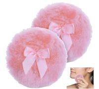 Abbdbd 2 unids/Set Grandes borlas de Polvo esponjosas, Soplo de Polvo Corporal Lavable Soplos de Polvo de Maquillaje de Forma Redonda Suave para Herramientas de Maquillaje