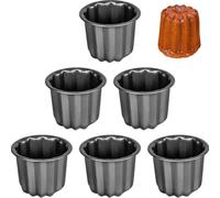 Abbdbd 6 Unids/Set Caneles Molde De Acero Carbono Canele Moldes para Hornear Molde De Canele Antiadherente Mini Latas para Pasteles Pastelería Molde para Galletas Herramienta para Hornear