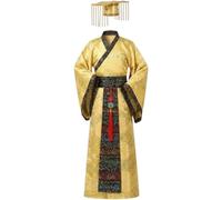 Abbdbd Disfraz De Emperador Chino para Hombre, Atuendo Tradicional De Rey Antiguo, Ropa De Cosplay De Emperador, Conjuntos De Túnica Y Sombrero para Halloween