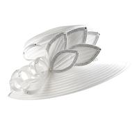 Abbdbd Elegante Sombrero De Iglesia, Sombrero Derby De Satén, Tocado para Hora del Té, Sombrero De De Ancha para Mujer, Accesorios para Bodas Y Fiestas De Té.