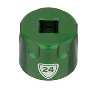 Abbey Bike Tools Accesorio Suspension Top Cap Socket verde 24 mm