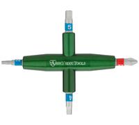 Abbey Bike Tools Herramienta multiusos 4-Way Multitool verde 2.5 mm. 4 mm. 5 mm. PH2
