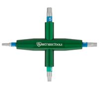 Abbey Bike Tools Herramienta multiusos 4-Way Multitool verde 2.5 mm. 4 mm. 5 mm. T25