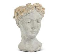 Abbott Collection 27-APHRODITE-535-LG - Maceta Grande con Cabeza de Mujer, Gris/Dorado