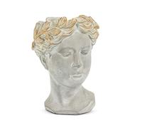 Abbott Collection 27-APHRODITE-535-SM - Maceta con Cabeza de Mujer pequeña, Gris/Dorado