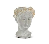 Abbott Collection Maceta de Cabeza de afrodita, macetas pequeñas para Interiores y Exteriores, Maceta caprichosa con Cabeza de Estatua de Mujer para Flores y suculentas (6.5 Pulgadas, Gris/Dorado)