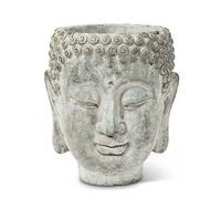 Abbott Collection Maceta Grande de Cabeza de Buda, Cemento, Gris, L