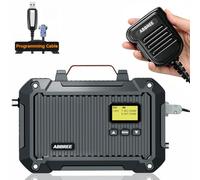 ABBREE GMRS - Repetidor de largo alcance GMRS estación base IP66 impermeable de alta potencia con micrófono de altavoz y cable de programación para rescate de emergencia, gestión remota de áreas