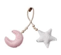 Abbto Adorno nórdico de Cuentas de Madera - Decoración de habitación para niños y niñas, Adornos de Nube de Estrella y Luna | Atrapasueños para decoración de habitación de niños, para Colgar