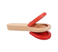 Abbto Castañuela de Madera Clapeta Mango Largo | Tablero de castañuelas con Mango de percusión de Madera para bebé,Badajo de Madera para bebé, Regalo Educativo temprano para niños, Mango Infantil