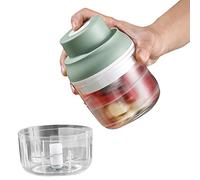 Abbto Mini picadora eléctrica, picadora de ajo para pimientos | Mini picadora de ajo eléctrica, trituradora de ajo, picadora de carne, picadora de carne, robot de cocina, 250 ml + 100 ml