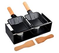 Abbto Parrilla para queso - Sartén antiadherente a la luz de la vela con espátula, sartén para queso de acero al carbono, bandeja de horno con espátula para casa (2 unidades)