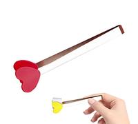 Abbto Pinzas de cocina con forma de corazón - Mini pinzas para servir de acero inoxidable antideslizante | Pequeños utensilios de servir para azúcar, cubitos de hielo, postres, entrantes