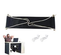 Abbto Reposapiés ergonómico debajo del escritorio, hamaca con barras de suspensión de madera, reposapiés de avión alivia la fatiga, mantiene el estado mental, mejora la eficiencia del trabajo