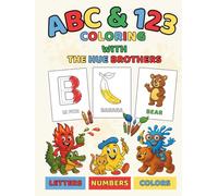 ABC & 123 coloring with the Hue Brothers: Bold & easy coloring book for toddlers and younger children of age range 2-8 with alphabet, numbers, colors, ... mushrooms (The Hue Brothers Coloring Books)