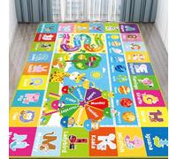 ABC - Alfombra educativa para niños, alfombra educativa para sala de juegos, alfombra de juegos para niños con animales, mes, semanas, frutas, planetas, alfombras de aprendizaje para bebés, para aula,