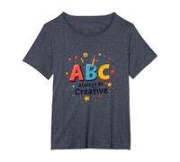 ABC Always Be Creative: Inspiración lúdica para el Aprendizaje Camiseta, Mujer Tallas Grandes, Azul Jaspeado, 6XL Grande