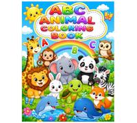 ABC Animal Coloring Book for Kids Ages 3-7: Learn the Alphabet with Cute Kawaii Baby Animals: Fun and Easy Alphabet Coloring Pages for Toddlers, ... 8.5 x 11 Inch Pages | Single-Sided Designs