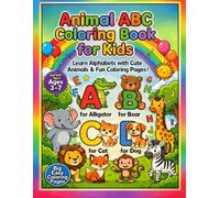 ABC Animals Coloring Book for Kids Ages 3-7: A Fun A-Z Animal Coloring Adventure with Tracing, Matching & Bonus Activities