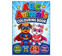 ABC Animals Colouring Book: A to Z Animal Colouring Book for Kids Ages 3-6 | Cute Alphabet Animals to Colour & Learn