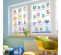 ABC - Calcomanías de ventana de animales para niños con respaldo automático, diseñadas para mejorar entornos de aprendizaje como guarderías y guarderías
