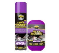 ABC Car Cleaners Pack Duo Limpia Salpicaderos 250 ml + Esponja Limpia Salpicaderos Aroma New Car con Silicona Protectora de Plásticos y Vinilos.