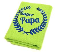 Abc Casa Limes - Toalla de mano con texto en alemán "Super Papa für der Beste Papa" para cumpleaños, Día del Padre, Día de San Valentín, Aniversario "Alles